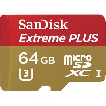 SanDisk Extreme PLUS 64GB microSDXC UHS-3 Class U-3 Memory Card - 4K